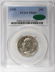 1941 Washington Silver Proof Quarter PCGS PF65 CAC 25c - Picture 1 of 4