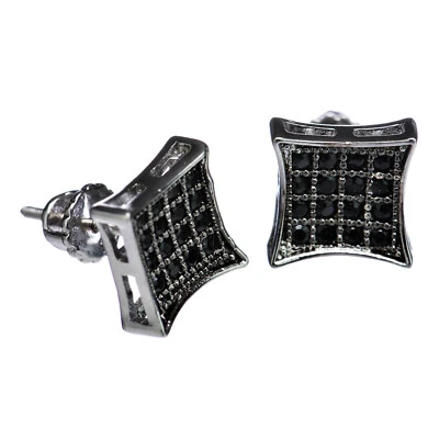 Pendientes Hip Hop Para Hombre Helados 9 mm Cuadrados Tornillo Trasero 964 Foto 1 de 4