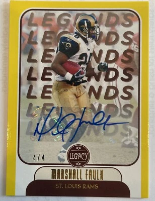 2021 Legacy Marshall Faulk #107 Autograph 4/4 SP St Louis Rams - Image 1 of 2