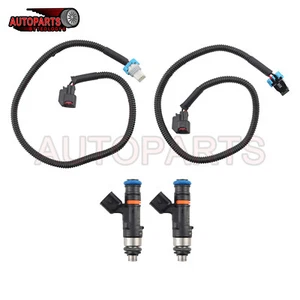 2x For Polaris Ranger 800 Crew 800 XP 800 RZR 800 Fuel Injectors & Harness - Picture 1 of 15