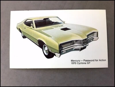 1970 Mercury Cyclone GT Vintage 1-page Car Photo Post Card Postcard (2) Foto 1 de 3