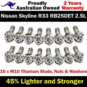 Titanium Exhaust Manifold & Turbo Stud Kit For Nissan Skyline R33 RB25DET 2.5L - Foto 1 di 5