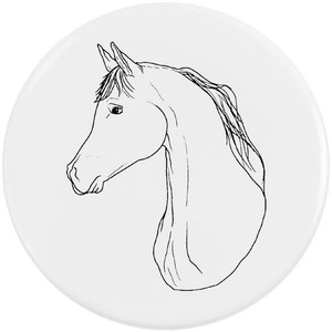 'Arabian Horse Head' Button Pin Badges (BB030500)