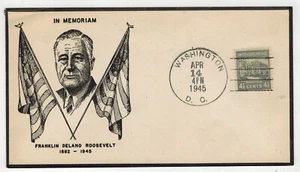 DT 1945 FRANKLIN ROOSEVELT IN MEMORIAM MOURNING COVER 4/14/45 - Picture 1 of 1