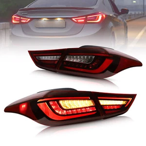 2x LED Tail Lights For Hyundai Elantra 2011-2015 2016 Red Rear Lamps Sequential - Picture 1 of 8
