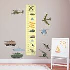  Personalised Boys War Toys  Boys Height Growth Chart +8 Vinyl Wall Stickers+