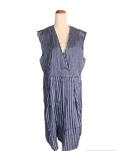 Sportscraft Signature Navy and White Striped Womens Dress Size 18 New With Tags - Picture 1 of 14