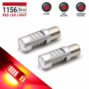 2x 1156 Red LED Projector Light Bulbs for Brake Tail Stop Lamps - Bild 1 von 5