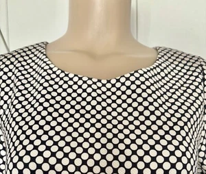 Peserico Dress Made in Italy Polka Dots Shift w/Pockets Short Sleeve 42/6 EUC - Picture 1 of 6