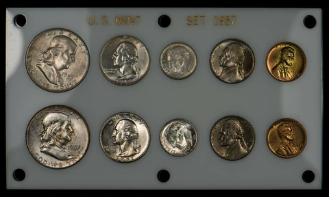 1957 United States Mint Set - Original Coins in Capital Plastics - Lot#X427 Cover