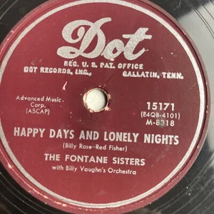 10" 78 RPM-Fontane Sisters-If I Didn't Have You/Happy Days and Lonely Nights - Picture 1 of 4