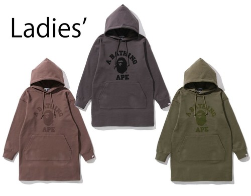 A BATHING APE (BAPE) *A BATHNIG APE Felpa con cappuccio da donna COLLEGE PEZZO UNICO