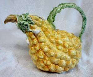 1989 FITZ & FLOYD Large YELLOW SQUASH WATER PITCHER     2 Quart   VGC - Picture 1 of 4