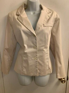 LESLIE STUART NEW YORK CAREER FITTED PALE PEACH FULLY LINED JACKET PETITE 10 - Picture 1 of 5