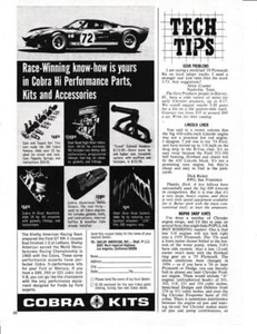 Anuncio impreso Shelby Cobra Speed Parts 1967/Ford GT Mark II #72 Bondurant/Ginther - Imagen 1 de 1