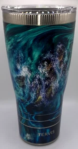 Tervis Bicchiere Acciaio Inox Teal Splash V3 30 oz Caldo Freddo Viaggio BPA - Foto 1 di 2