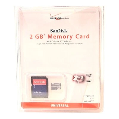 Sandisk 2GB Memory Card Verizon Wireless New Sealed Package - Image 1 of 2