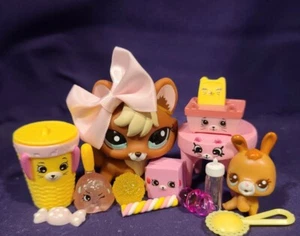Authentic Littlest Pet Shop #1126 Red Fox 3503 Baby Bunny Brown Beige White Teal - Picture 1 of 11