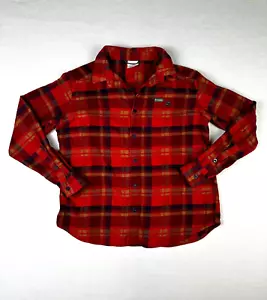 Columbia Men's Large Flannel Shirt Red / Navy / Yellow Buffalo Plaid Lumberjack - Picture 1 of 11