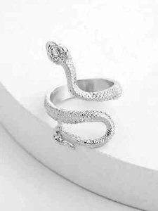 Ring Adjustable Sterling colour plated wriggly reptiles Jewellery Ladies Gift UK - Picture 1 of 18