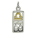 Libra Sign Sterling Silver Zodiac Pendant Charm Astrology Gold Plated Jewelry