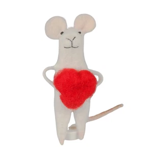 Felt Mouse with Love Heart Decoration by Originals Valentines Day Gift Idea - Picture 1 of 1