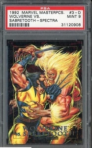 1992 Marvel Masterpieces Spectra #3D Wolverine VS Sabretooth PSA 9 MINT - Bild 1 von 2