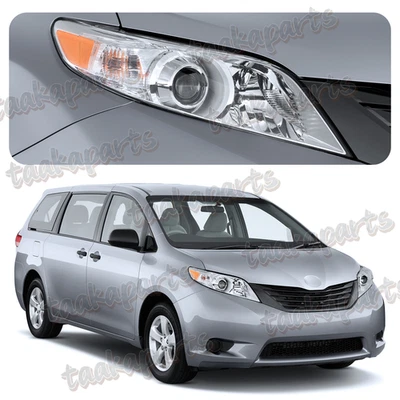 Conjuntos de faros para Toyota Sienna 2011-2013 carcasa cromada faros diestros Foto 1 de 3