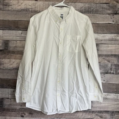 Camisa Abotonada Manga Larga Blanca Azul Marino Antigua Juvenil Talla Husky XXL (18) NUEVA CON ETIQUETAS Foto 1 de 4