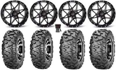ITP Tornado 14" Wheels Black 29" BigHorn Tires Honda Foreman Rancher SRA - Image 1 of 4