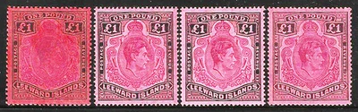 Leeward (British) 1938-1951  Scts #115,#115a,b,c  Mint/NH "George VI" POUND  GEM - Image 1 of 2