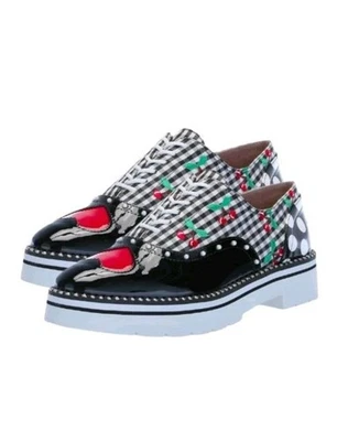 Zapatos con cordones Betsy Johnson para mujer negros/blancos Abbot Oxford talla 5 M Foto 1 de 4