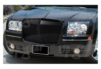 Parrilla delantera vertical estilo fantasma ABS negra para Chrysler 300 300C 05-10 Foto 1 de 4
