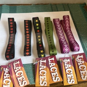Satin Flat Ribbon Shoe Laces Lot Of 6 3/4” Wide For 6 Hole Shoes - Picture 1 of 5