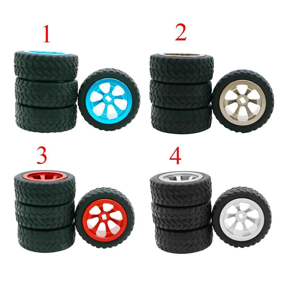 4 Stück Metallfelgen Mit Reifen Für 1:28 WLtoys RC Auto K969 K989 P929 - Bild 1 von 1