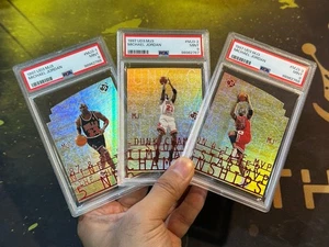 MICHAEL JORDAN DIE-CUT GRADED SET 1997 Upper Deck UD3 MJ3-1 MJ3-2 MJ3-3 PSA 9 MT - Picture 1 of 3