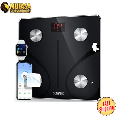 Báscula de peso corporal inteligente Bluetooth IMC monitor de grasa corporal 400 libras | Sincronización de aplicaciones Foto 1 de 4