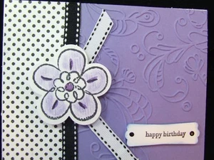 Handmade BIRTHDAY Card EMBOSSED Using Stampin Up Flower Fest - Picture 1 of 1