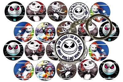 HHTDESIGNS Bottle Cap Images (25mm) 1" ~ Precut ~ Just Jack Skeleton