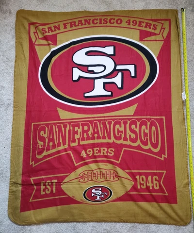 San Francisco SF 49ers NFL Red & Gold Thin Throw Blanket. Northwest Cover