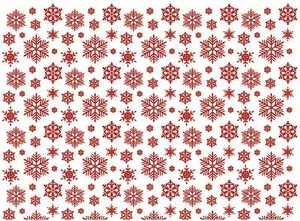 Calcomanías de vidrio fundido rojo Copos de nieve 1 pieza 5 x 7 pulgadas - Imagen 1 de 2