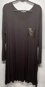 Camisa de vestir para mujer marrón de manga larga, 2XL, 2 bolsillos, 1 bolsillo delantero - Imagen 1 de 4