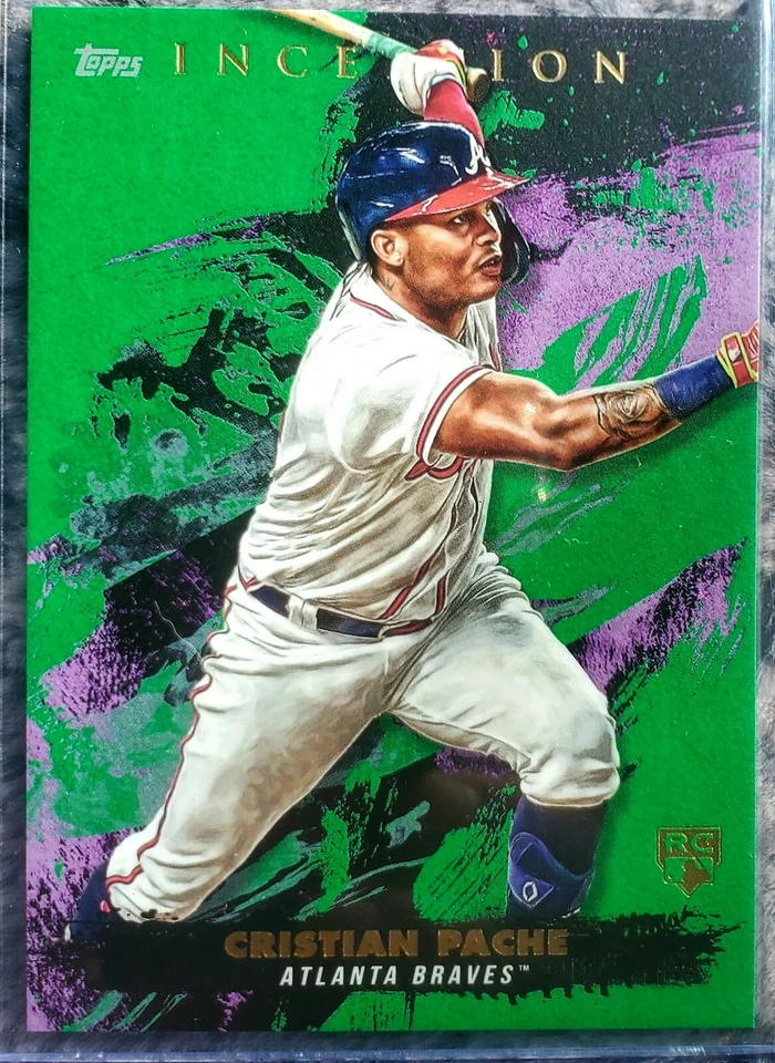 2021 Topps Inception Baseball Christian Pache Green Parallel Rookie RC SP  - Image 1 of 1