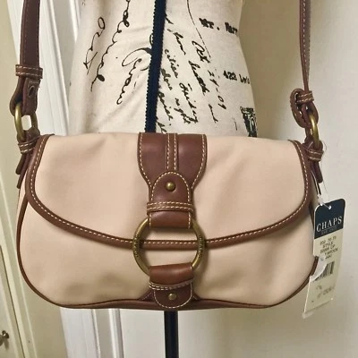 CHAPS Bandolera Bolso de Hombro Cartera Caqui Beige Nuevo Foto 1 de 4