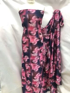 Designer weicher Satin Blumenmuster mehrfarbig Kleid Handarbeit Stoff - Bild 1 von 6