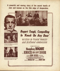 Poster Humphrey Bogart Cinema Broadside Vintage 1949 John Derek Bacall - Foto 1 di 1