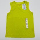 Cat & Jack Youth Boys Size XS 4/5 Solid Muscle Tank Top in Neon Green 1827