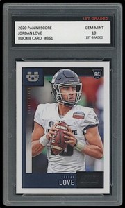 JORDAN LOVE 2020 PANINI SCORE 1ST GRADED 10 NFL ROOKIE CARD RC GREEN BAY PACKERS