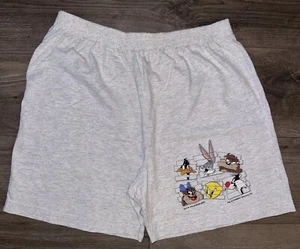 Rare Vintage 1996 Looney Toons 6 in Seam Shorts Men L Large White Licensed - Bild 1 von 9