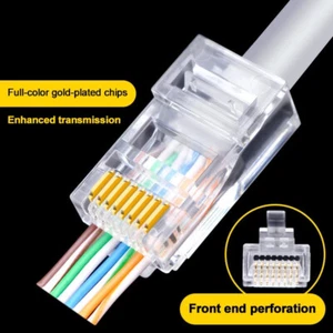 Rj45 Connector Cat6a Cat6 Connector Network Unshielded 8Pin Modular rj45 Plugs - Picture 1 of 12